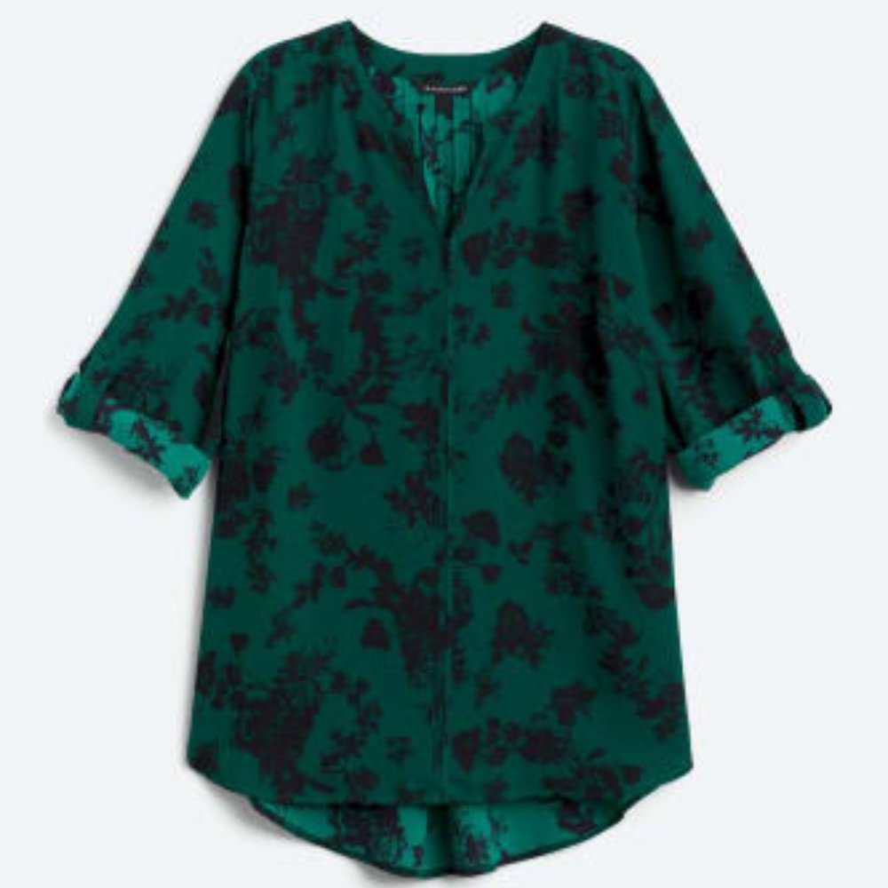 41 HAWTHORN Karie Split Neck High Low Hem Blouse NWT